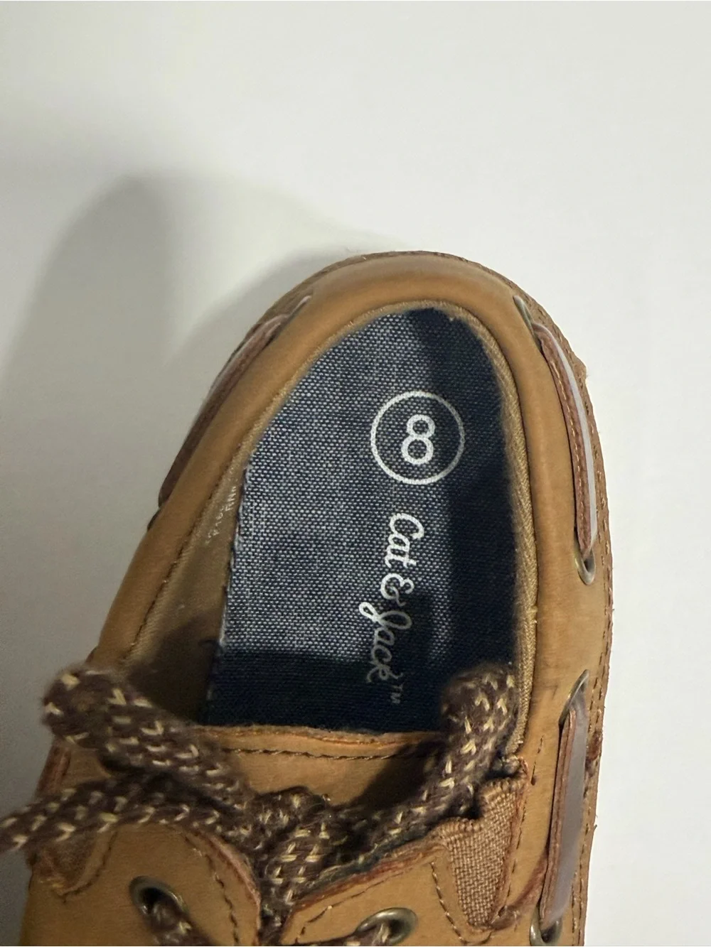 Cat & Jack Kids Tan Brown Moccasin Lace-Up Dress Shoes